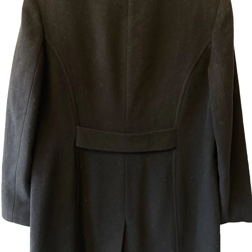 Fleet Street Coat Women’s Size Large Button Front Long‎ Collared Black